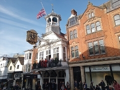 Playing of the Last Post on the balcony at the Guildhall Guildford