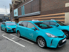 Taxis lined up at Licensed Taxi Rank in Guildford